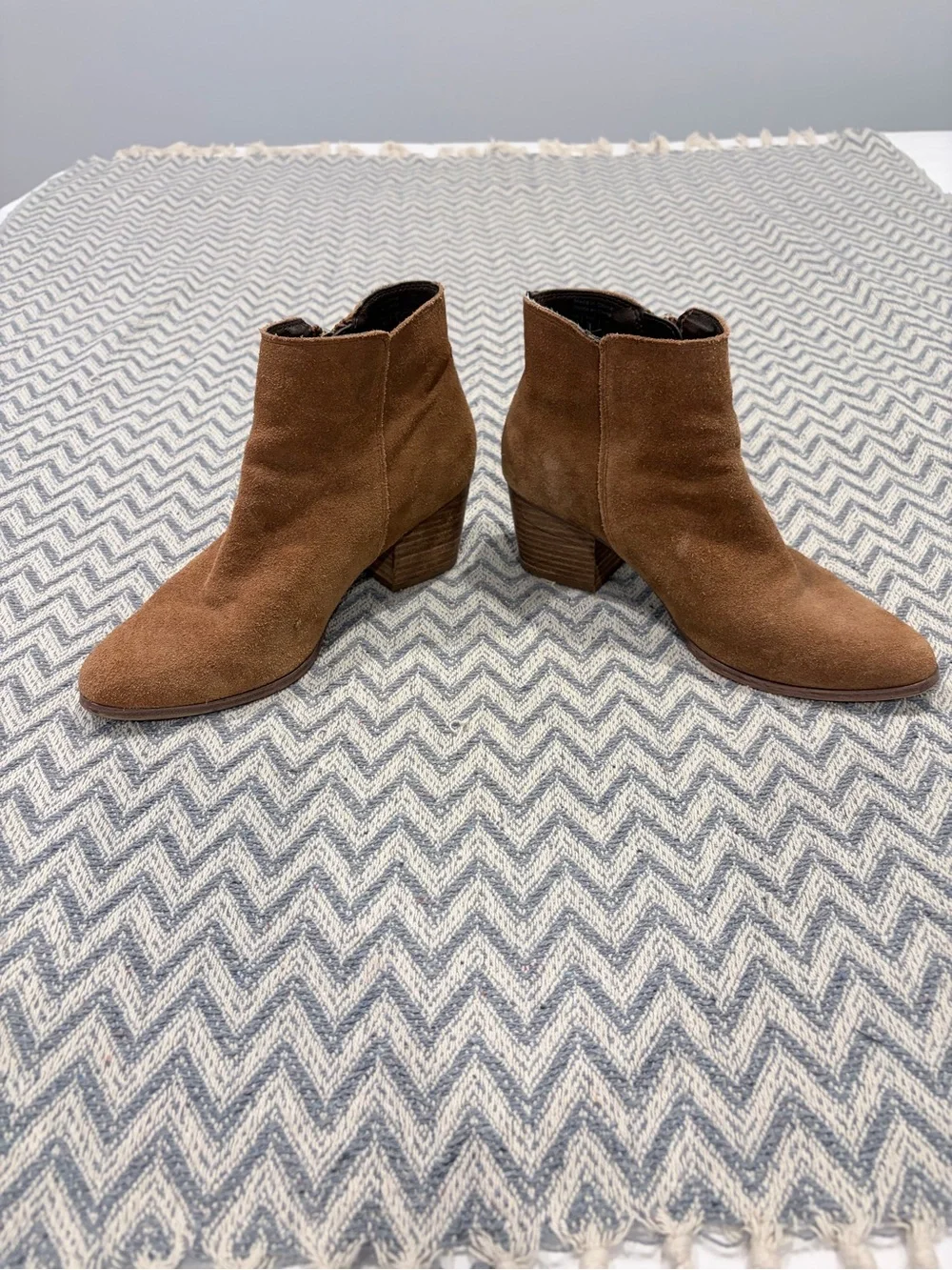 Aldo Women's Suede Tan Ankle Boots with Side Zip